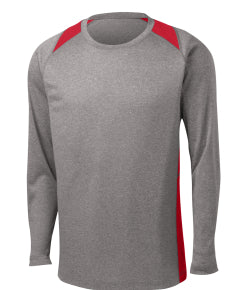 ALL Colorblock Heather Performance Long Slv T
