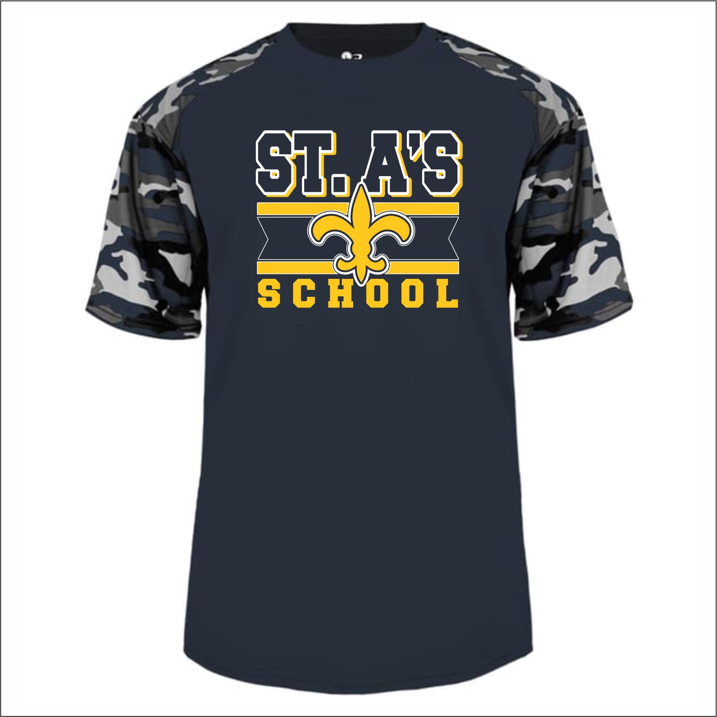 St. Athanasius School Camo Sleeve Performance T-shirt