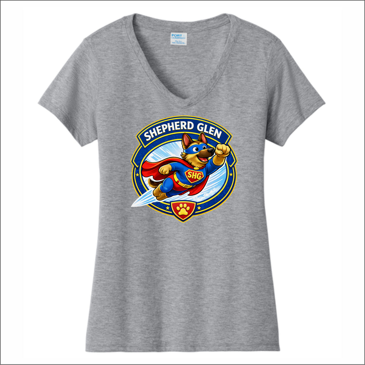 Shepherd Glen Elementary Ladies Fan Favorite V-Neck Tee - Des A