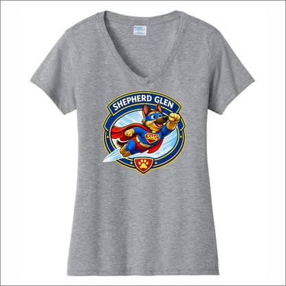 Shepherd Glen Elementary Ladies Fan Favorite V-Neck Tee - Des A
