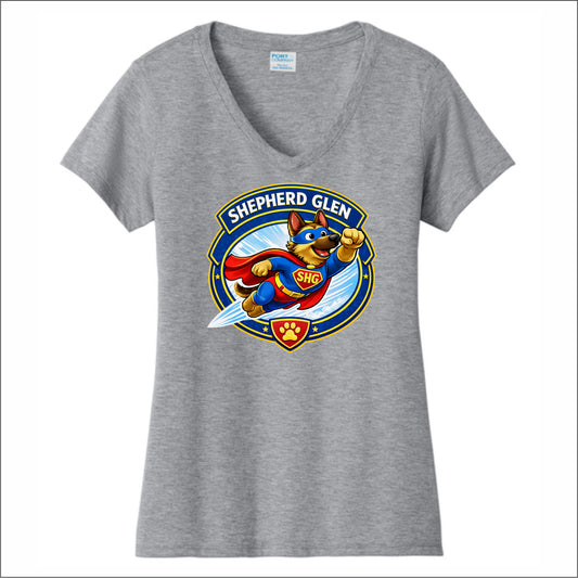 Shepherd Glen Elementary Ladies Fan Favorite V-Neck Tee - Des A