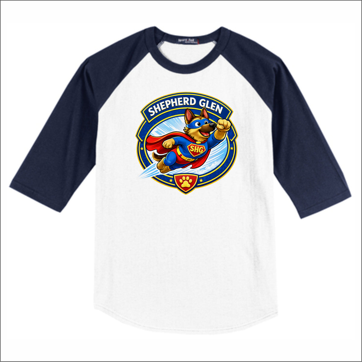 Shepherd Glen Elementary 3/4 Sleeve Baseball T-shirt - Des. A