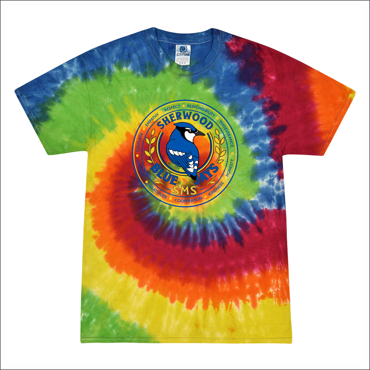 Sherwood MS Spiritwear Multicolor Tie-Dye T-shirt - Design B