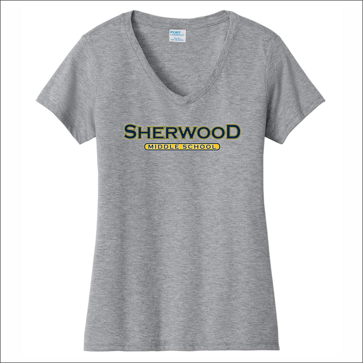 Sherwood MS Spiritwear Ladies Fan Favorite V-Neck Tee - Design A