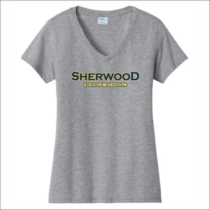 Sherwood MS Spiritwear Ladies Fan Favorite V-Neck Tee - Design A
