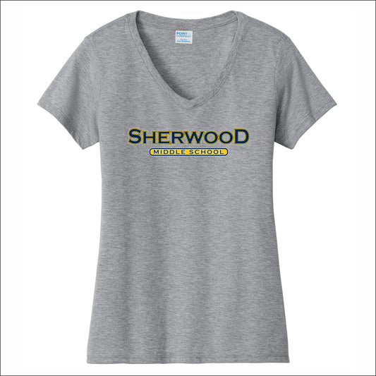 Sherwood MS Spiritwear Ladies Fan Favorite V-Neck Tee - Design A
