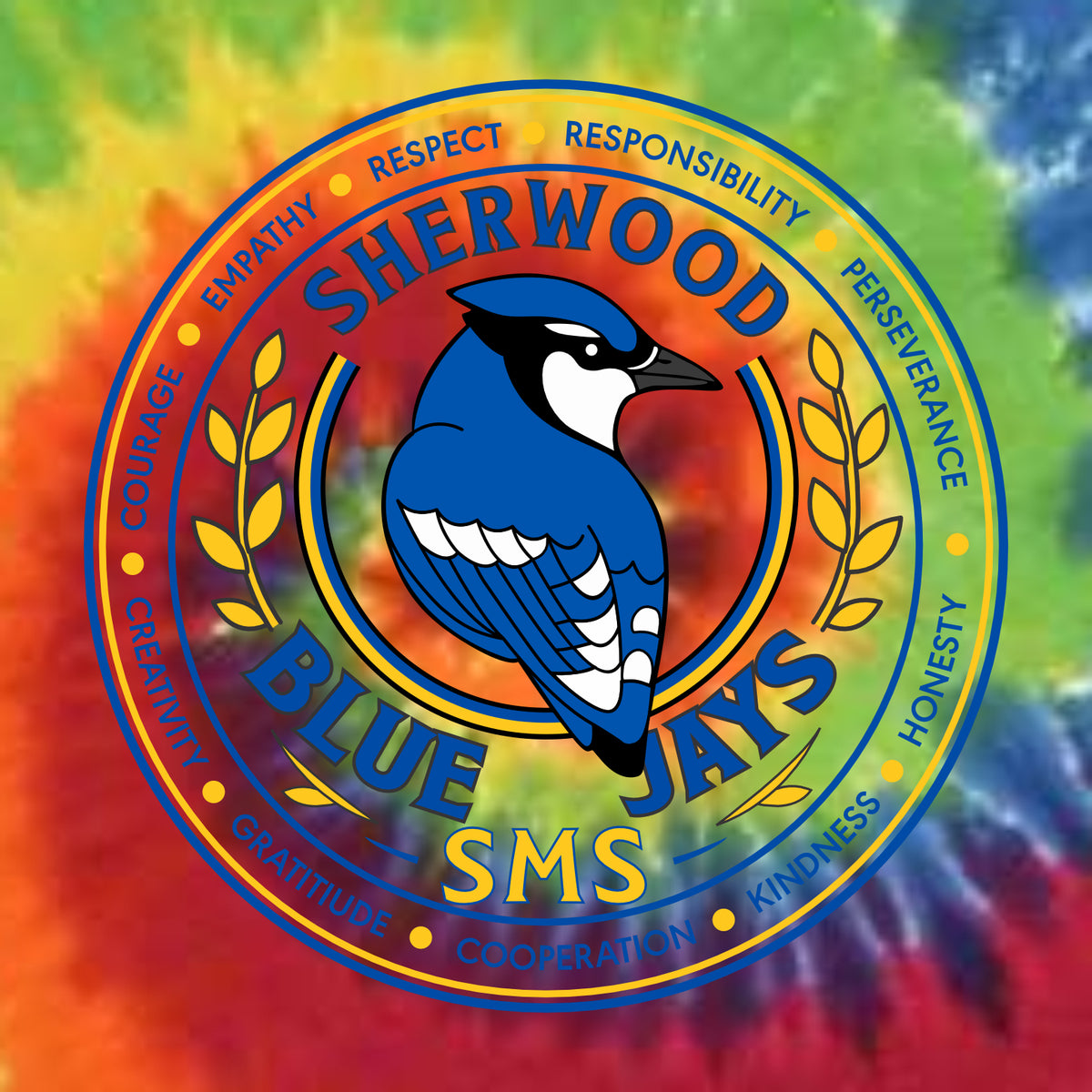 Sherwood MS Spiritwear Multicolor Tie-Dye T-shirt - Design B
