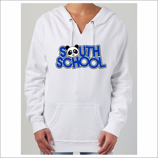 South School Staff Ladies V-Notch Hooded Sweatshirt