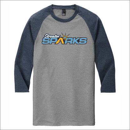 Streator Sparks Tri-Blend 3/4 Sleeve Raglan Tee