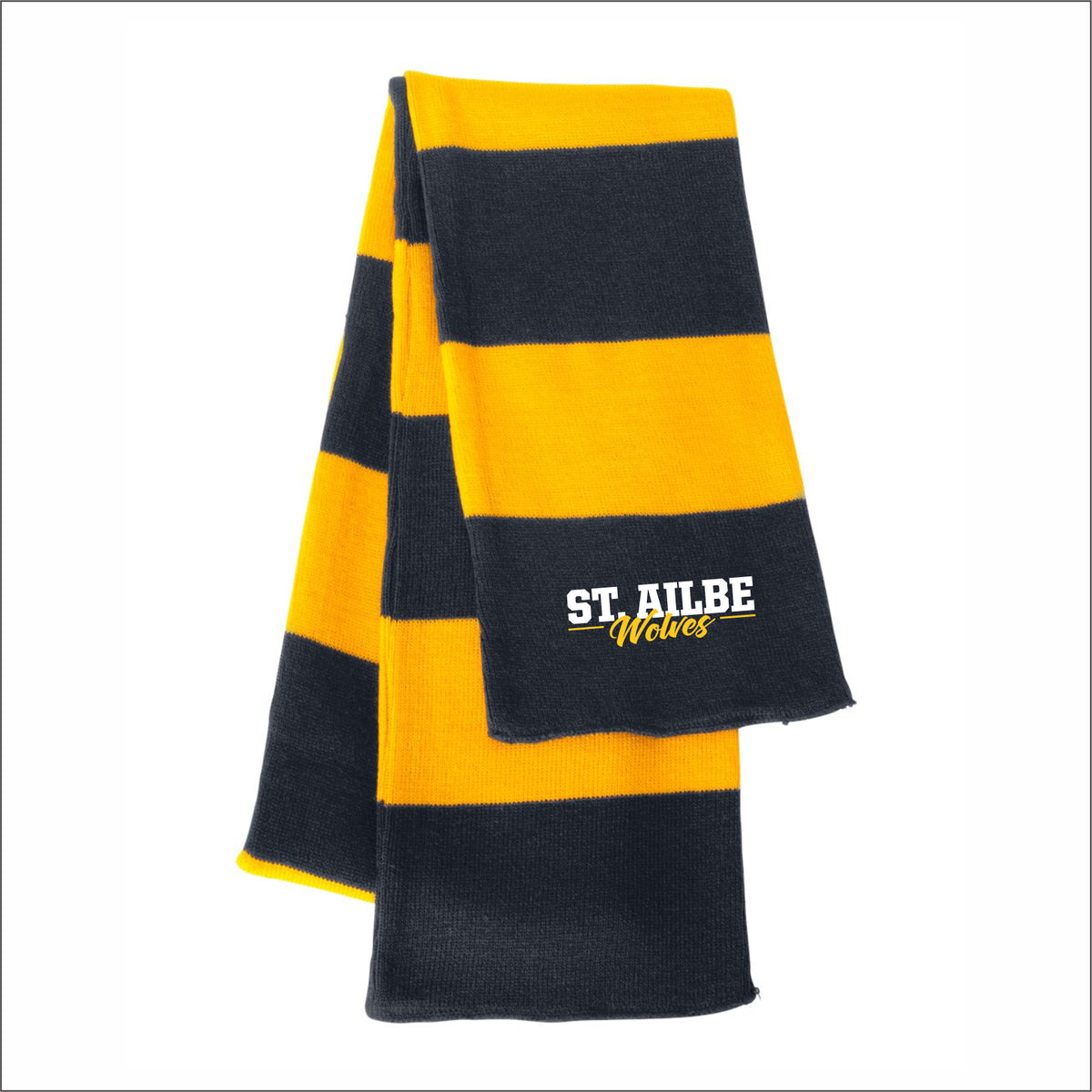 St. Ailbe School Rugby-Striped Knit Scarf