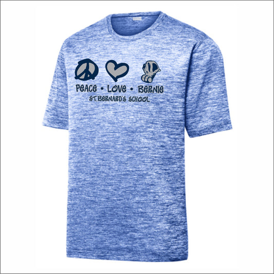 St. Bernard's School Electric Heather Performance Tee - Des. B