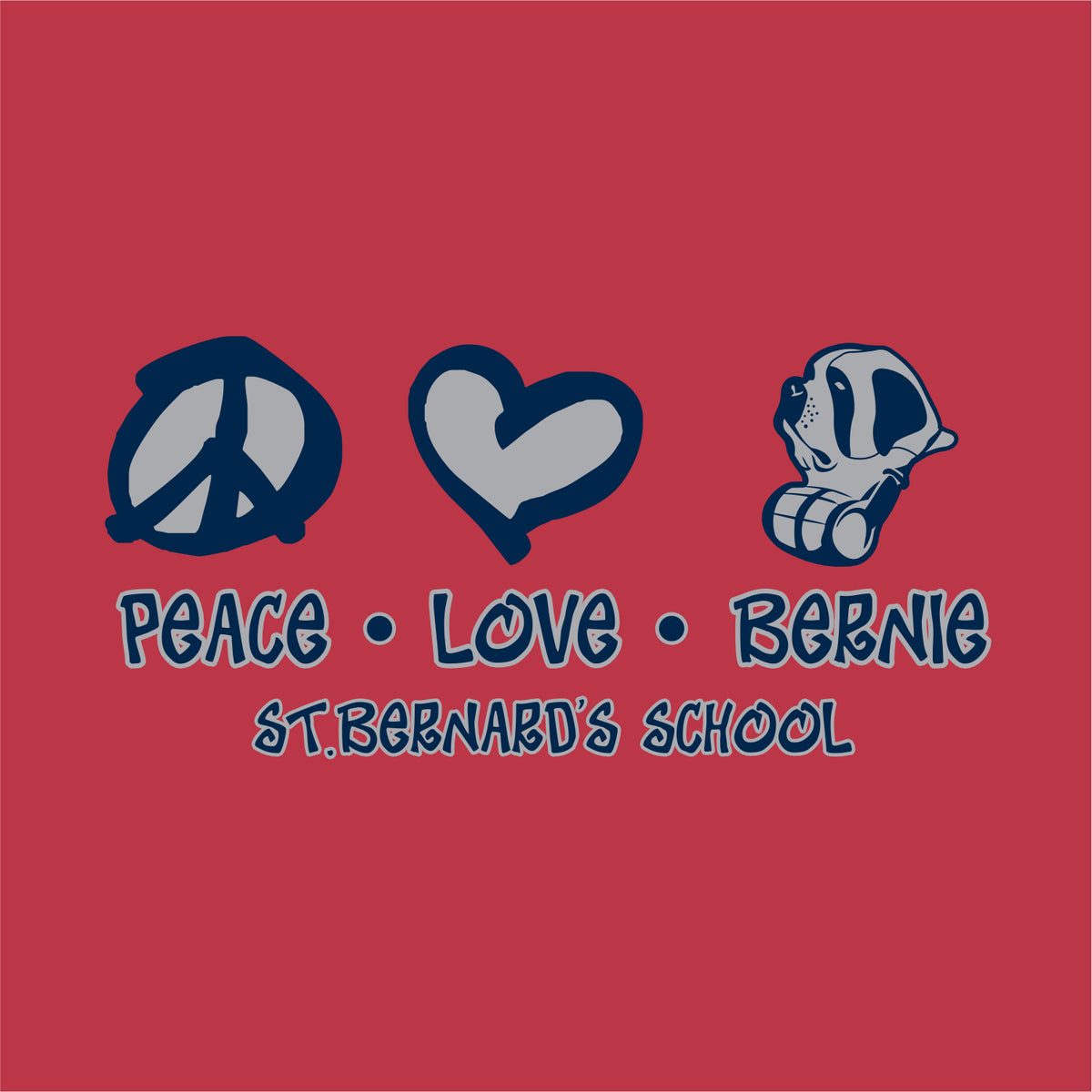 St. Bernard's School Heathered Soft Jersey T-shirt - Des. B