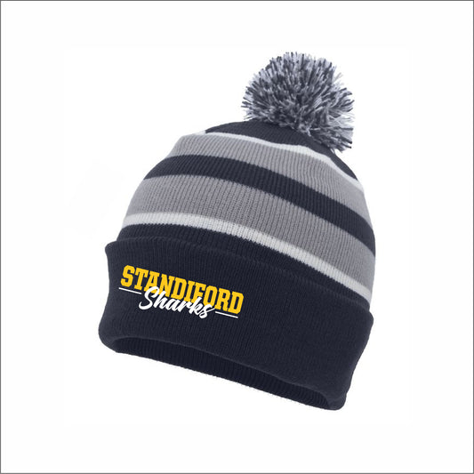 Standiford Elementary Knit Fold Over Pom-Pom Beanie