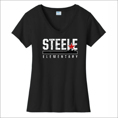 Steele Elementary Ladies Fan Favorite V-Neck Tee