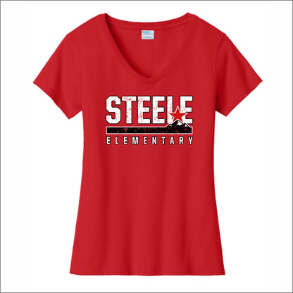 Steele Elementary Ladies Fan Favorite V-Neck Tee