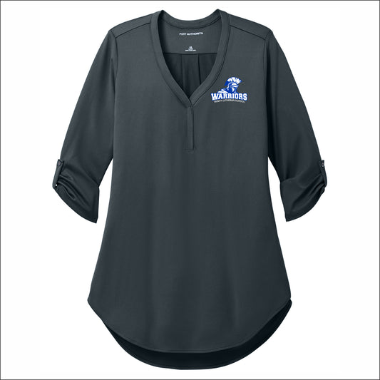 Trinity Lutheran Staff Ladies City Stretch 3/4 Sleeve Tunic - Design A