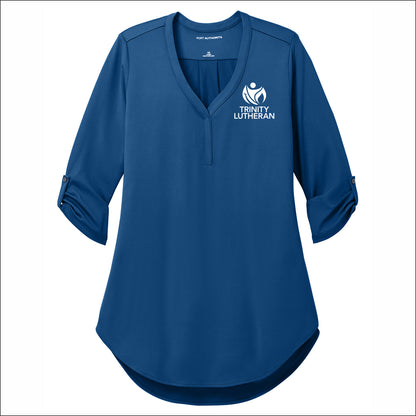 Trinity Lutheran Staff Ladies City Stretch 3/4 Sleeve Tunic - Design B