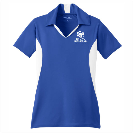 Trinity Lutheran Staff Ladies Performance Side Blocked Polo - Design B