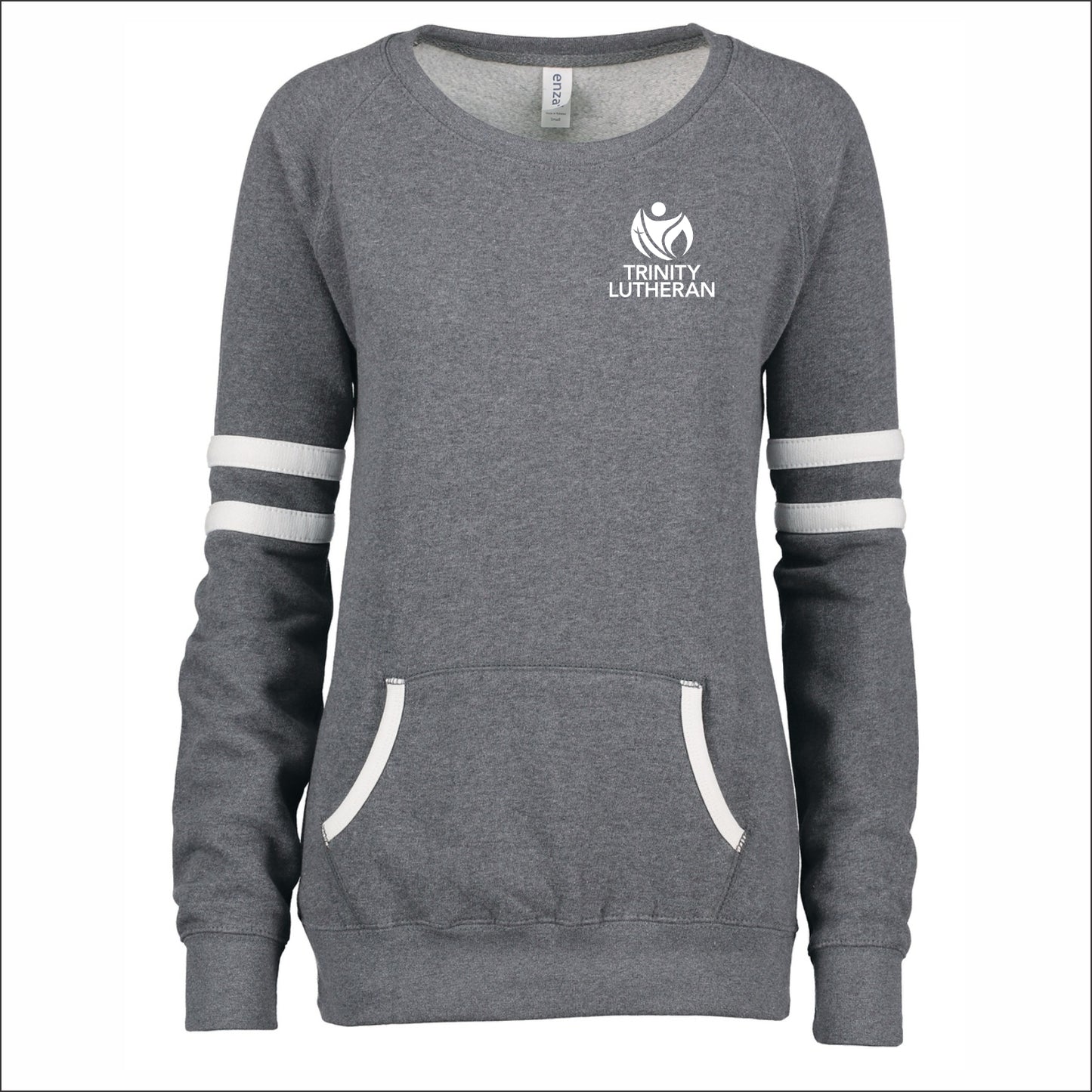 Trinity Lutheran Staff Ladies Varsity Crewneck Sweatshirt - Design B