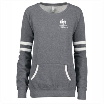 Trinity Lutheran Staff Ladies Varsity Crewneck Sweatshirt - Design B