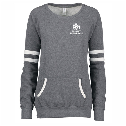 Trinity Lutheran Staff Ladies Varsity Crewneck Sweatshirt - Design B