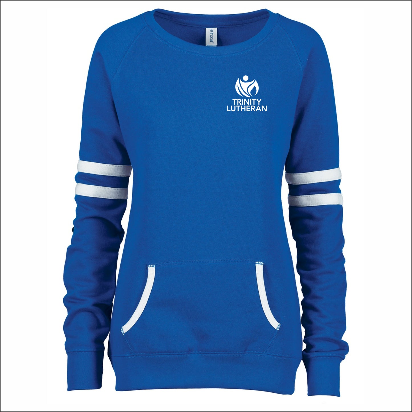 Trinity Lutheran Staff Ladies Varsity Crewneck Sweatshirt - Design B