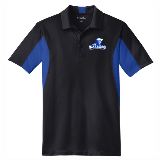 Trinity Lutheran Staff Performance Side Blocked Polo - Design A
