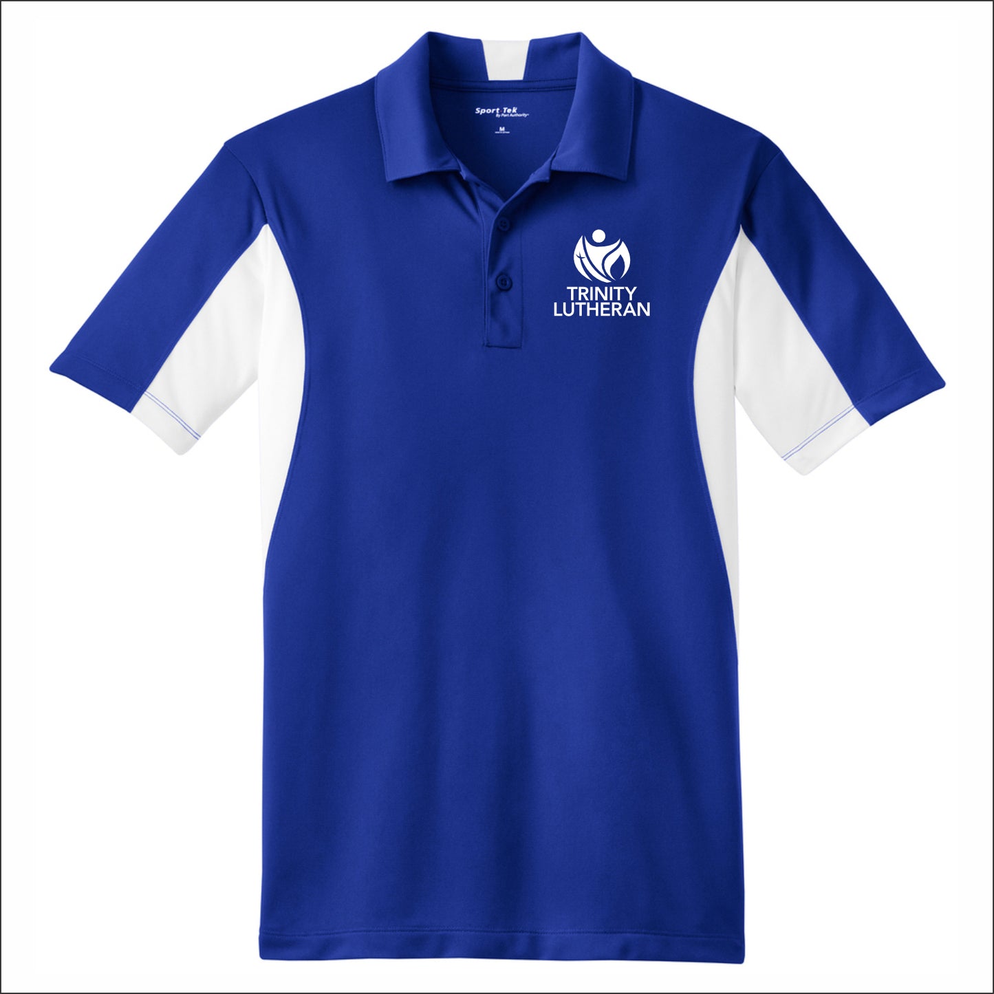 Trinity Lutheran Staff Performance Side Blocked Polo - Design B