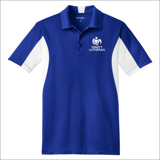 Trinity Lutheran Staff Performance Side Blocked Polo - Design B