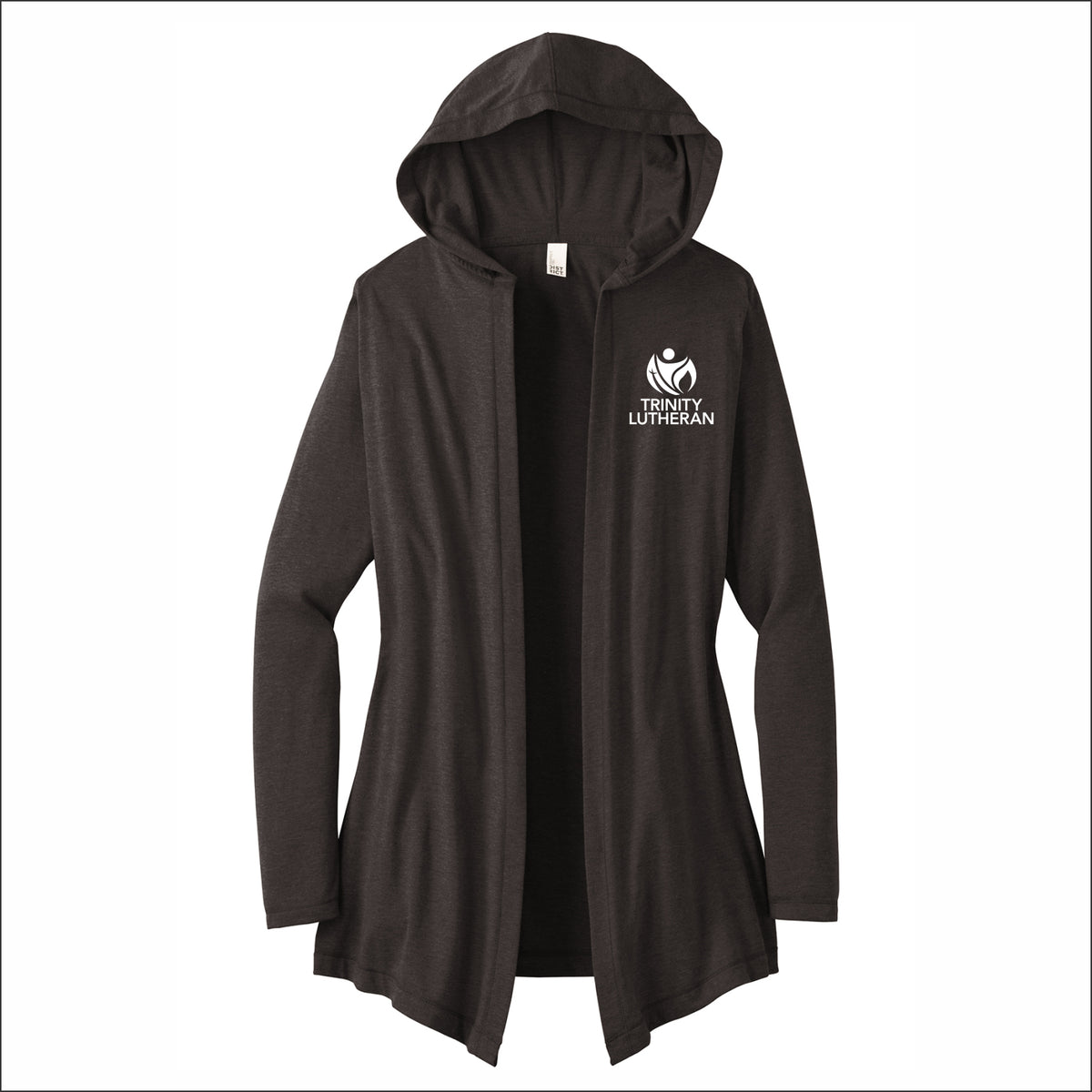 Trinity Lutheran Staff Ladies Tri-Blend Hooded Cardigan - Design B