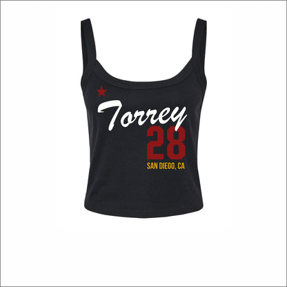TPDT Ladies Micro Rib Spaghetti Strap Crop Tank
