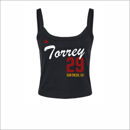 TPDT Ladies Micro Rib Spaghetti Strap Crop Tank