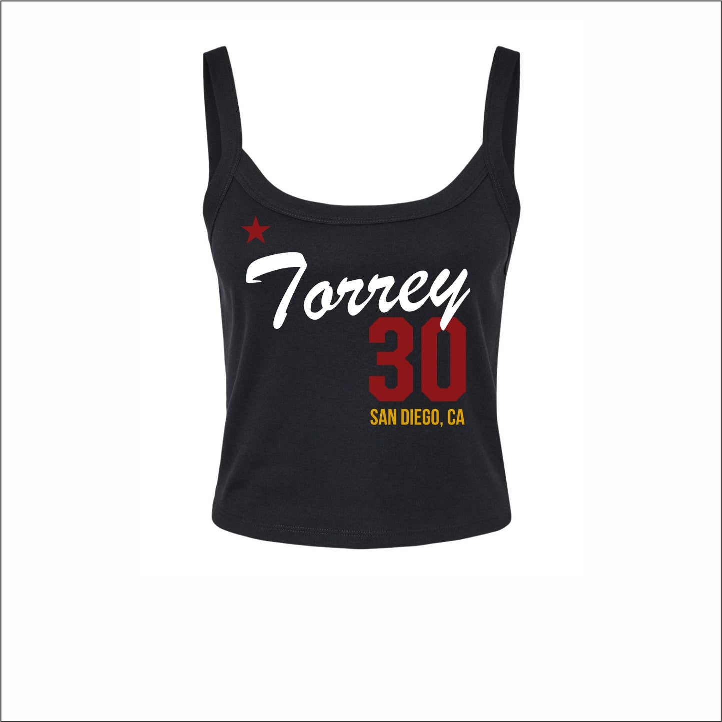 TPDT Ladies Micro Rib Spaghetti Strap Crop Tank