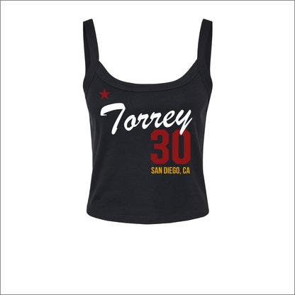 TPDT Ladies Micro Rib Spaghetti Strap Crop Tank