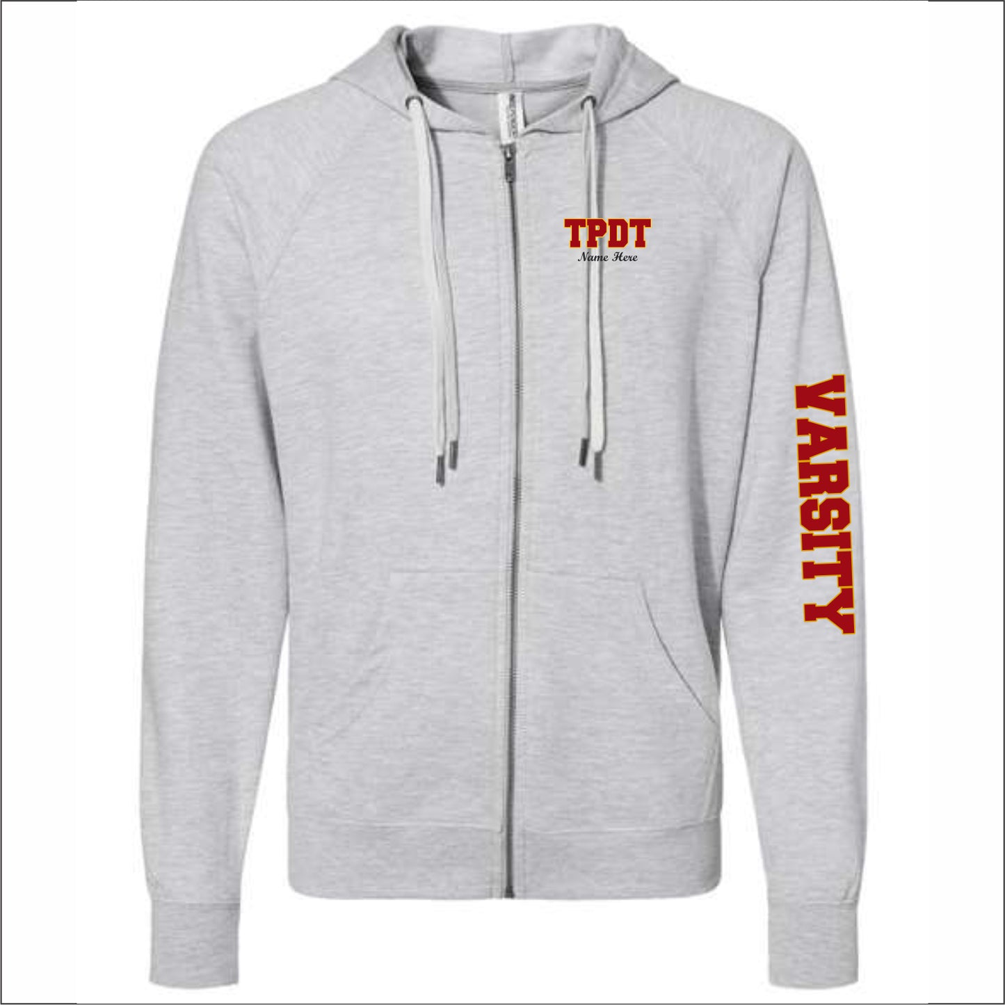 TPDT Ltwt Loopback Terry Full Zip Hoodie - Des. D