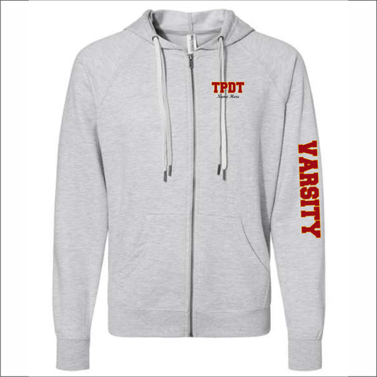 TPDT Ltwt Loopback Terry Full Zip Hoodie - Des. D