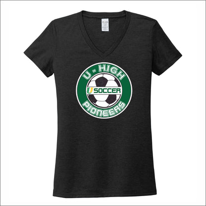U-High Boys Soccer Allmade Ladies V-Neck Tee
