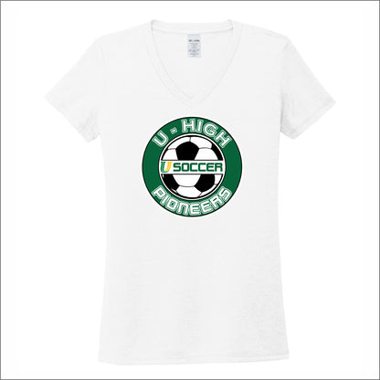 U-High Boys Soccer Allmade Ladies V-Neck Tee