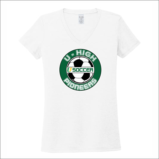U-High Boys Soccer Allmade Ladies V-Neck Tee