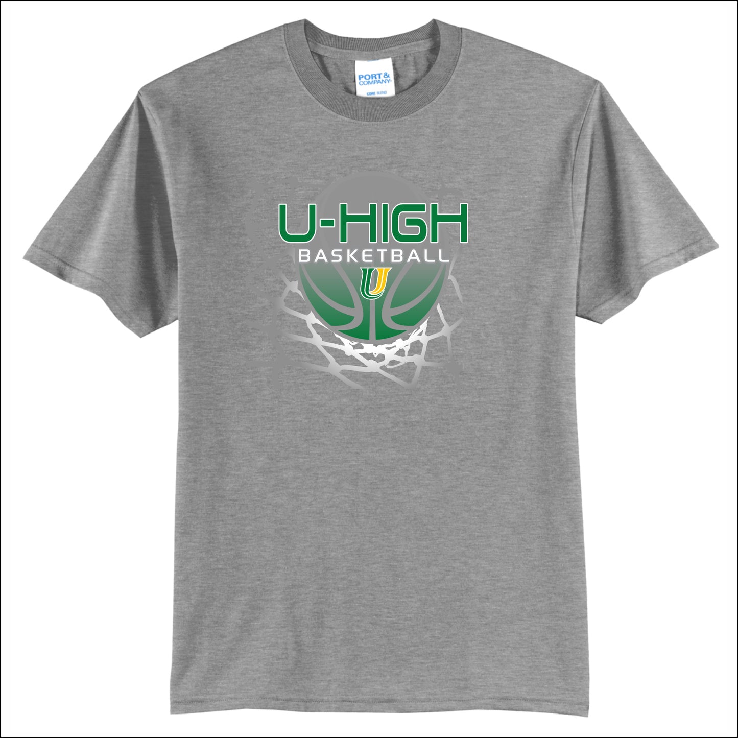 U-High Girls Basketball 50/50 Short Sleeve T-shirt - Design A