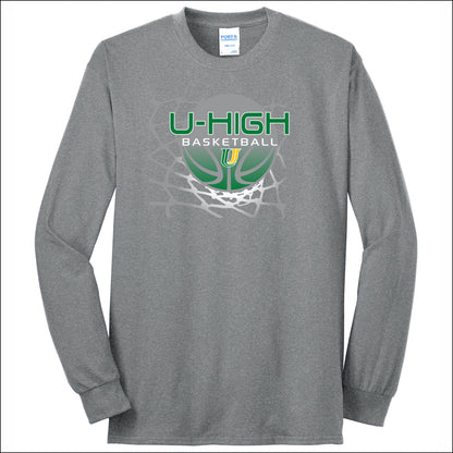 U-High Girls Basketball 50/50 Long Sleeve T-shirt - Design A