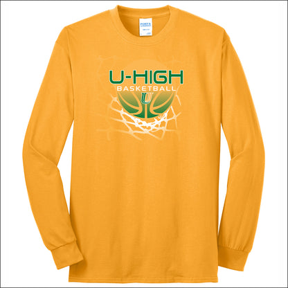 U-High Girls Basketball 50/50 Long Sleeve T-shirt - Design A