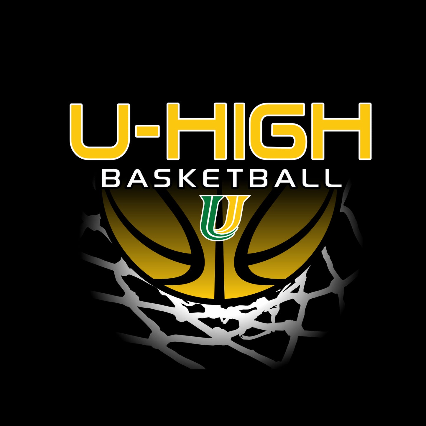 U-High Girls Basketball 50/50 Short Sleeve T-shirt - Design A