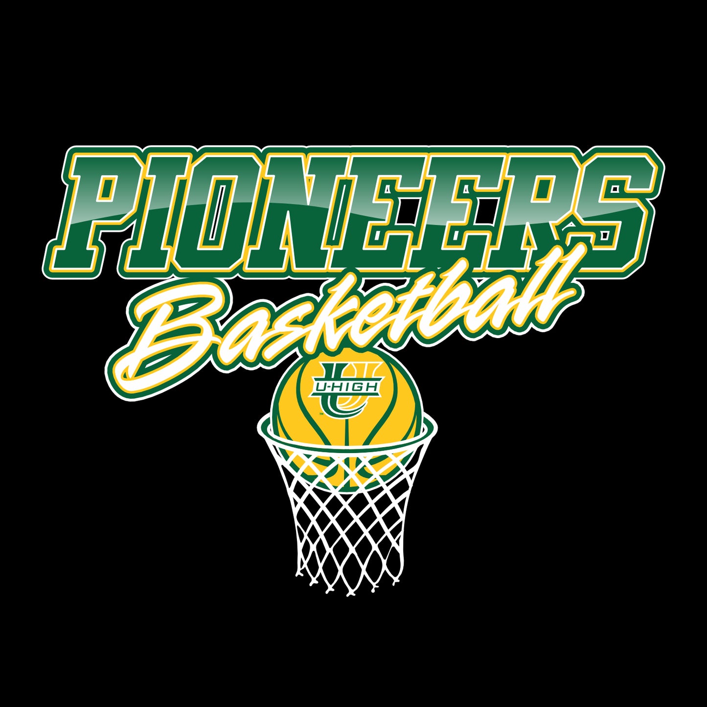 U-High Girls Basketball 50/50 Short Sleeve T-shirt - Design B