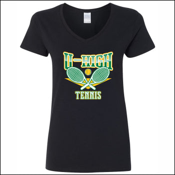 U-High Girls Tennis Ladies V-Neck T-shirt