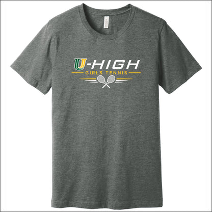 U-High Girls Tennis Heathered Soft Jersey Short Sleeve T-shirt