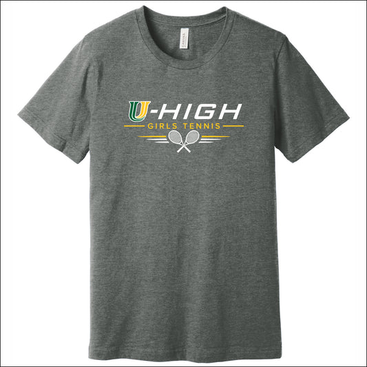 U-High Girls Tennis Heathered Soft Jersey Short Sleeve T-shirt