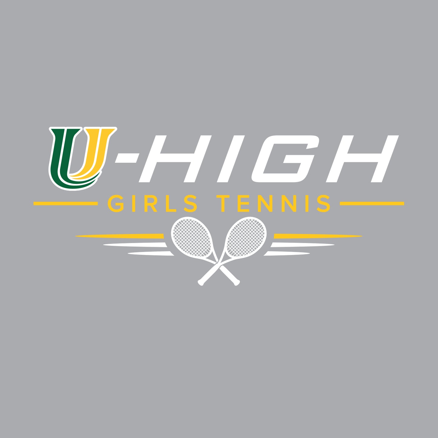 U-High Girls Tennis Heathered Soft Jersey Short Sleeve T-shirt