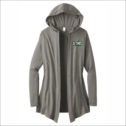 UTMS Staff Ladies Tri-Blend Hooded Cardigan