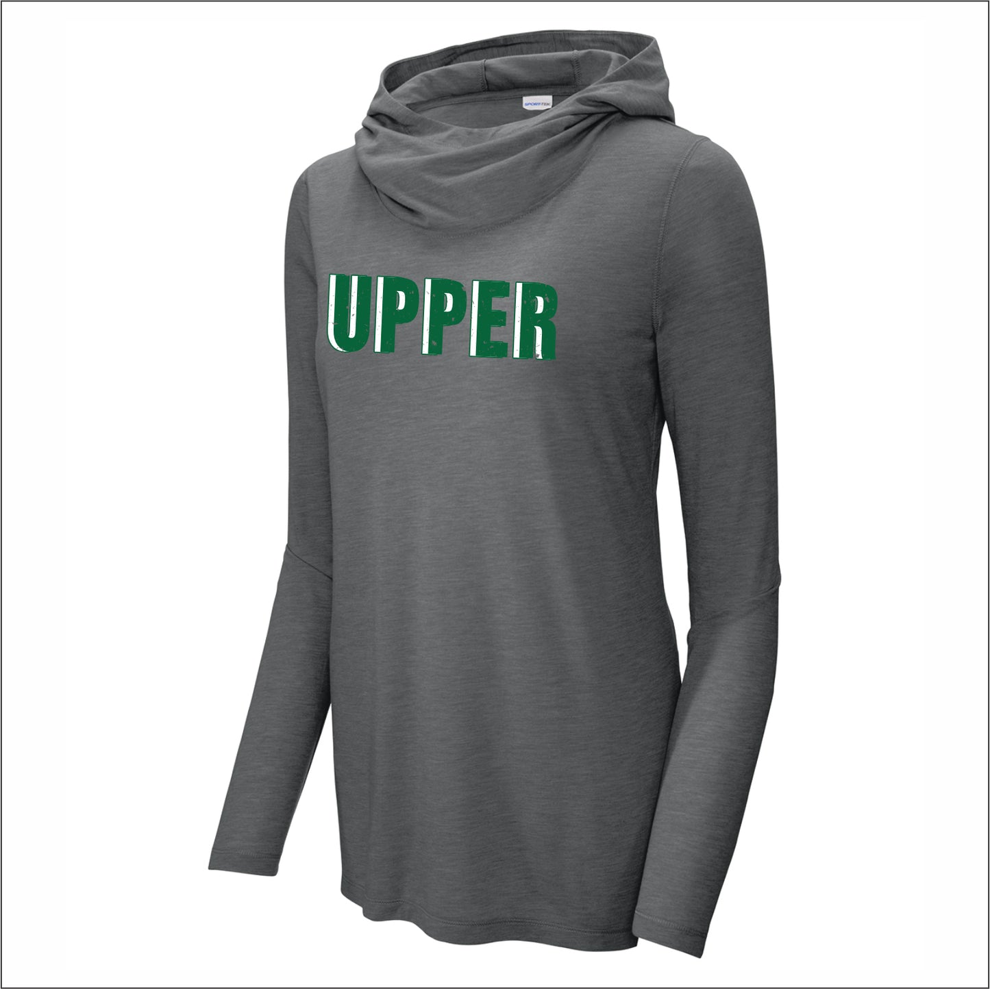 UTMS Staff Ladies Tri-Blend Wicking Hooded Long Sleeve Hoodie T